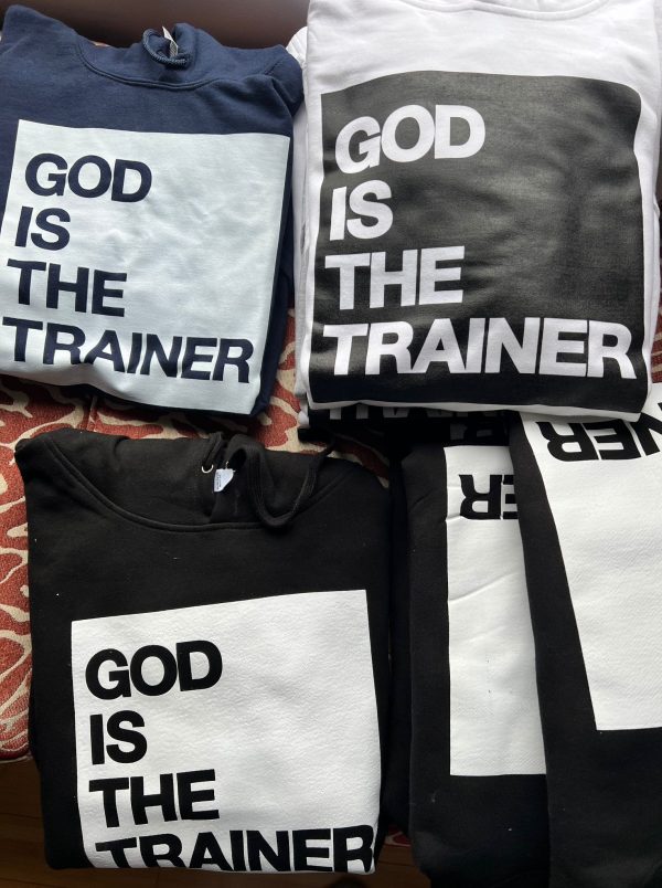 God is the trainer hoodie